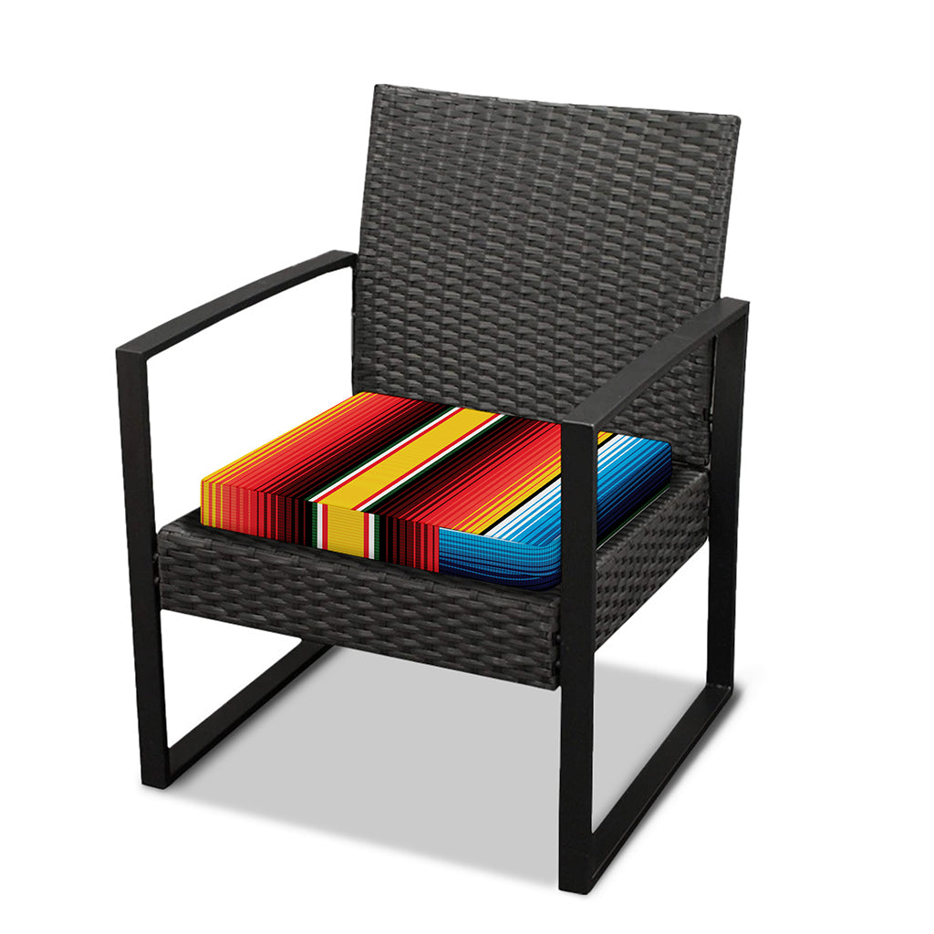 Ethnic Serape Blanket Pattern Print Outdoor Seat Cushion Cover
