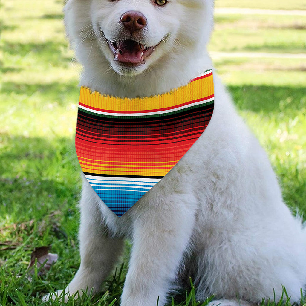 Ethnic Serape Blanket Pattern Print Over The Collar Dog Bandana