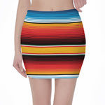 Ethnic Serape Blanket Pattern Print Pencil Mini Skirt