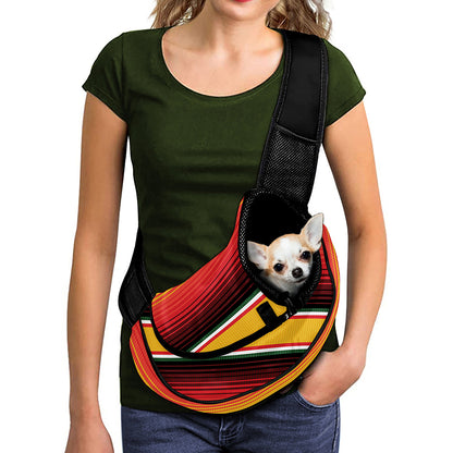 Ethnic Serape Blanket Pattern Print Pet Sling Carrier