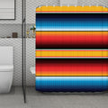Ethnic Serape Blanket Pattern Print Polyester Shower Curtain