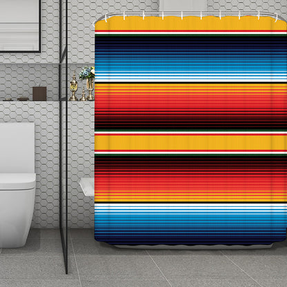 Ethnic Serape Blanket Pattern Print Polyester Shower Curtain