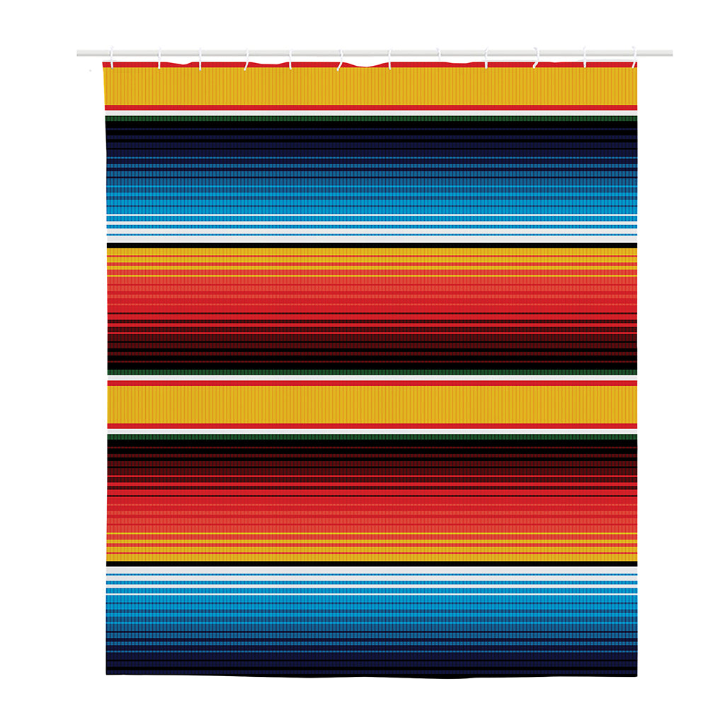Ethnic Serape Blanket Pattern Print Polyester Shower Curtain