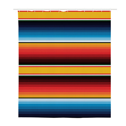 Ethnic Serape Blanket Pattern Print Polyester Shower Curtain