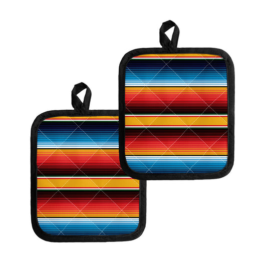 Ethnic Serape Blanket Pattern Print Pot Holders