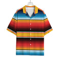 Ethnic Serape Blanket Pattern Print Rayon Hawaiian Shirt
