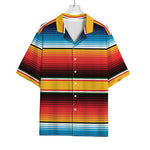 Ethnic Serape Blanket Pattern Print Rayon Hawaiian Shirt