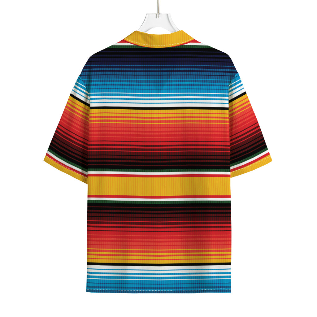 Ethnic Serape Blanket Pattern Print Rayon Hawaiian Shirt