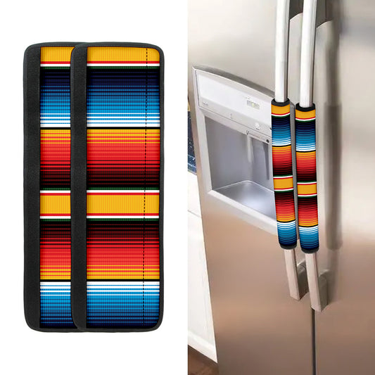 Ethnic Serape Blanket Pattern Print Refrigerator Handle Covers