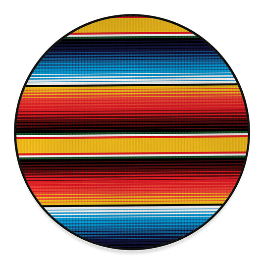 Ethnic Serape Blanket Pattern Print Round Floor Mat