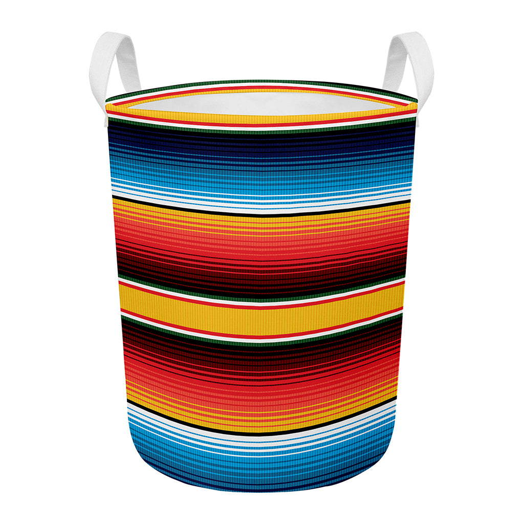 Ethnic Serape Blanket Pattern Print Round Laundry Basket