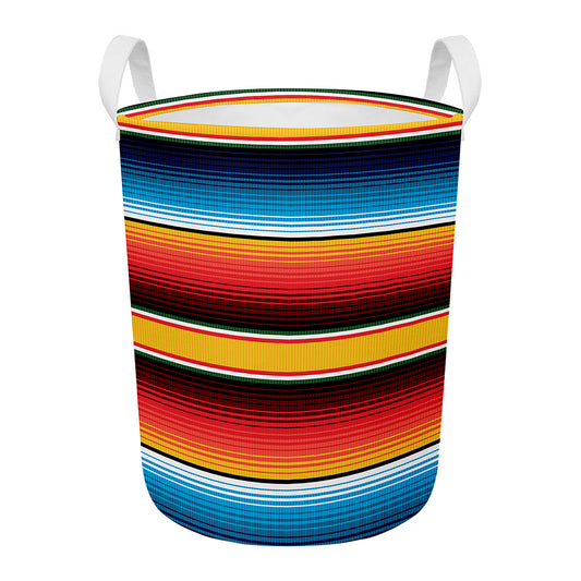 Ethnic Serape Blanket Pattern Print Round Laundry Basket