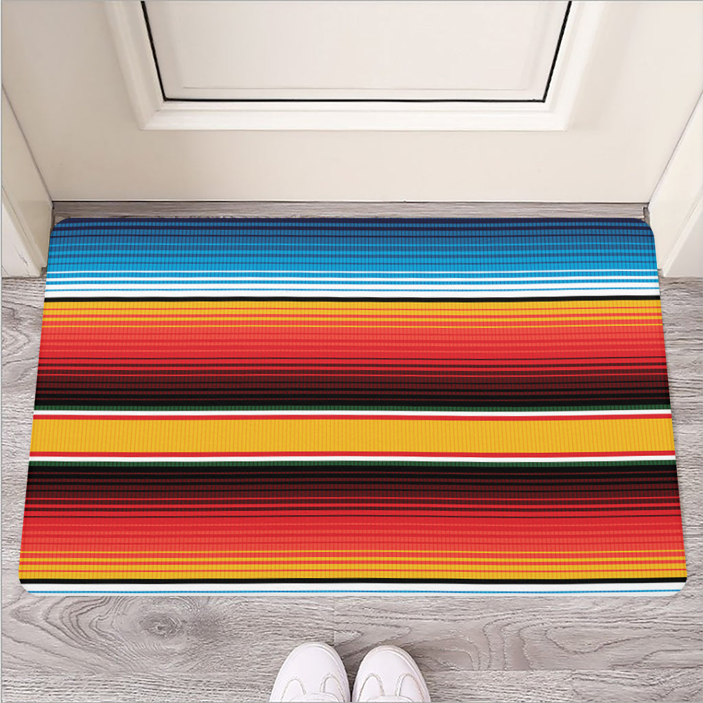 Ethnic Serape Blanket Pattern Print Rubber Doormat