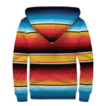 Ethnic Serape Blanket Pattern Print Sherpa Lined Zip Up Hoodie