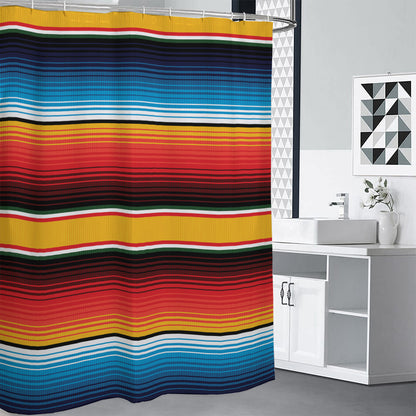Ethnic Serape Blanket Pattern Print Shower Curtain