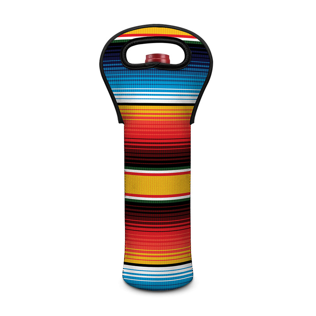 Ethnic Serape Blanket Pattern Print Single Neoprene Wine Tote