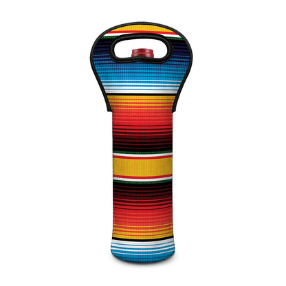 Ethnic Serape Blanket Pattern Print Single Neoprene Wine Tote