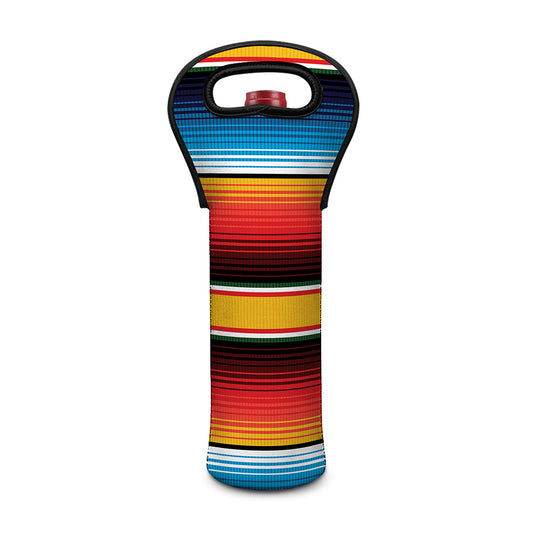 Ethnic Serape Blanket Pattern Print Single Neoprene Wine Tote