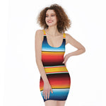 Ethnic Serape Blanket Pattern Print Sleeveless Bodycon Dress