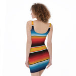 Ethnic Serape Blanket Pattern Print Sleeveless Bodycon Dress