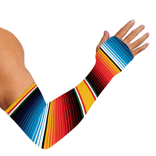 Ethnic Serape Blanket Pattern Print Sun Protection Arm Sleeves