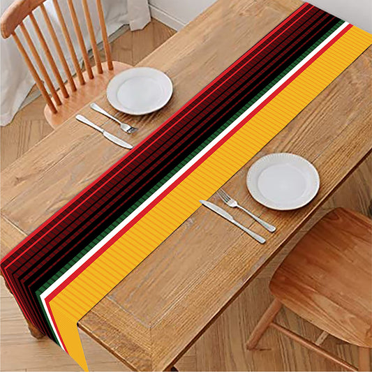 Ethnic Serape Blanket Pattern Print Table Runner
