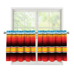 Ethnic Serape Blanket Pattern Print Tier Curtains