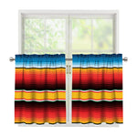 Ethnic Serape Blanket Pattern Print Tier Curtains