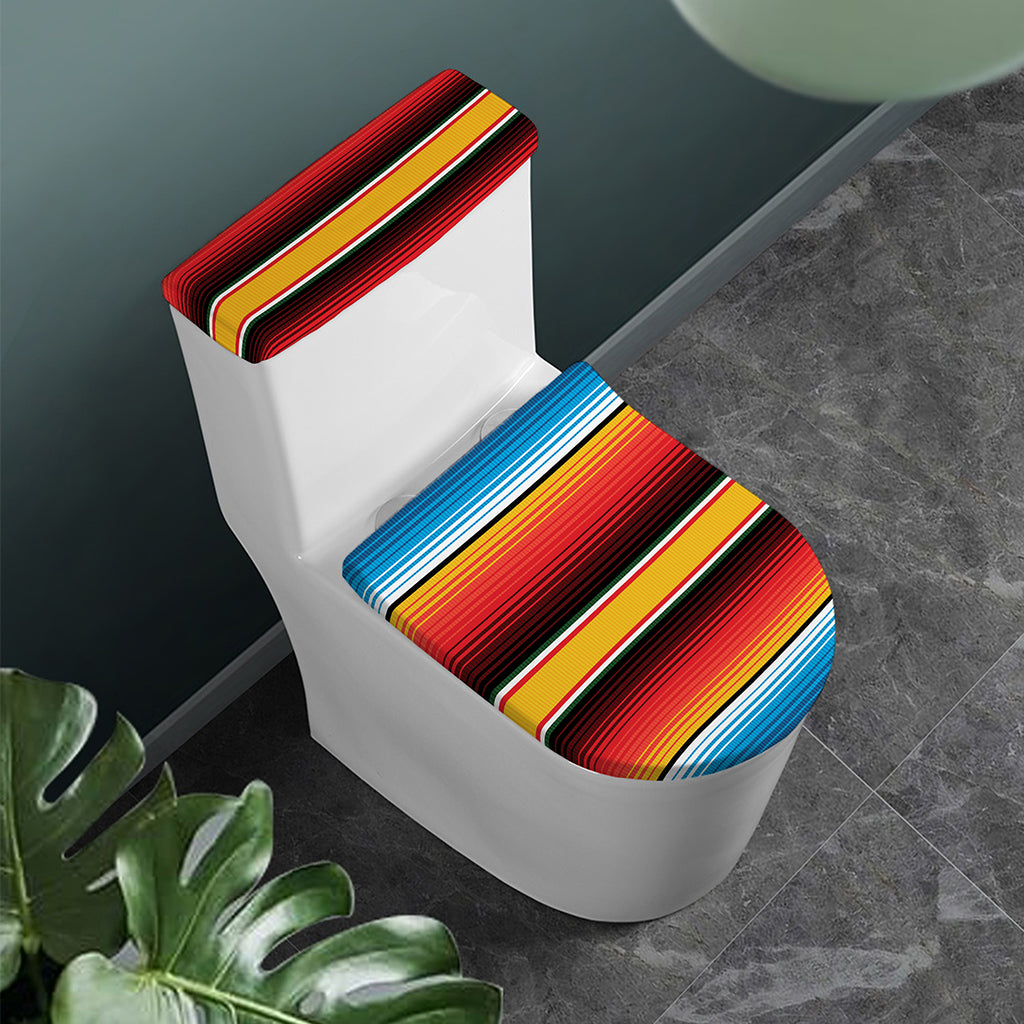 Ethnic Serape Blanket Pattern Print Toilet Lid And Tank Cover Set