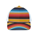 Ethnic Serape Blanket Pattern Print White Mesh Trucker Hat