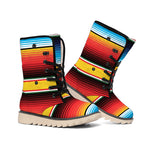 Ethnic Serape Blanket Pattern Print Winter Boots