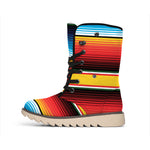 Ethnic Serape Blanket Pattern Print Winter Boots