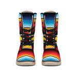 Ethnic Serape Blanket Pattern Print Winter Boots