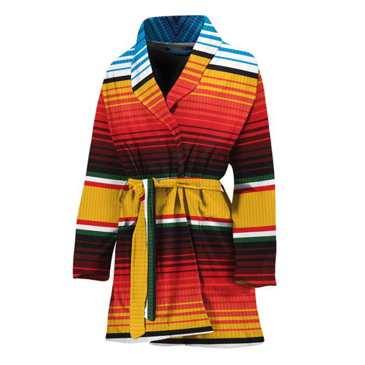 Ethnic Serape Blanket Pattern Print Women's Bathrobe