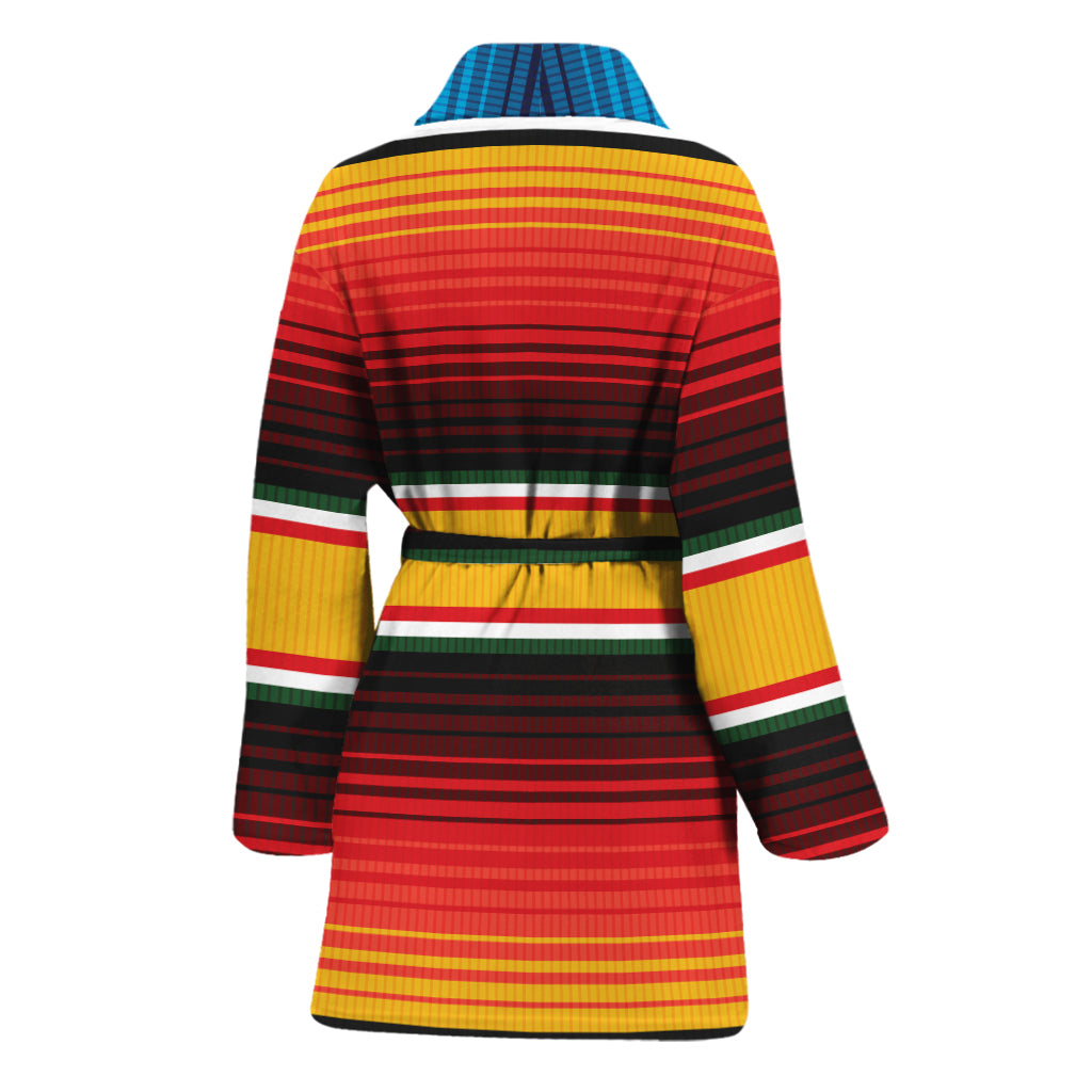 Ethnic Serape Blanket Pattern Print Women's Bathrobe
