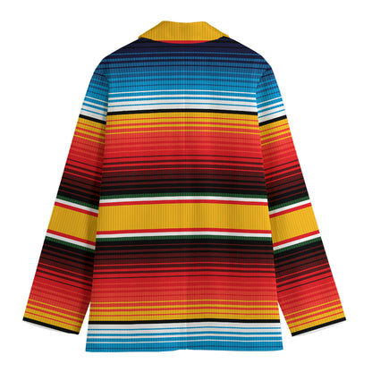 Ethnic Serape Blanket Pattern Print Women's Blazer