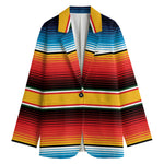 Ethnic Serape Blanket Pattern Print Women's Cotton Blazer