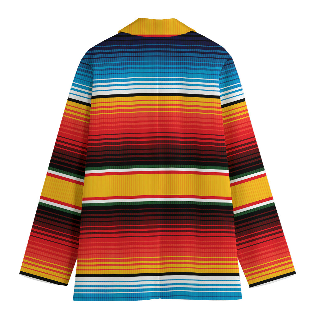 Ethnic Serape Blanket Pattern Print Women's Cotton Blazer