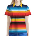 Ethnic Serape Blanket Pattern Print Women's Polo Shirt