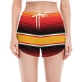 Ethnic Serape Blanket Pattern Print Women's Split Running Shorts