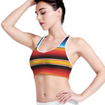 Ethnic Serape Blanket Pattern Print Women's Sports Bra