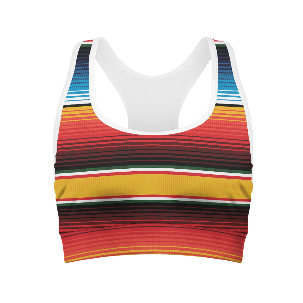 Ethnic Serape Blanket Pattern Print Women's Sports Bra