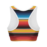 Ethnic Serape Blanket Pattern Print Women's Sports Bra