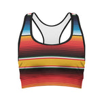 Ethnic Serape Blanket Pattern Print Women's Sports Bra
