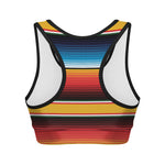 Ethnic Serape Blanket Pattern Print Women's Sports Bra