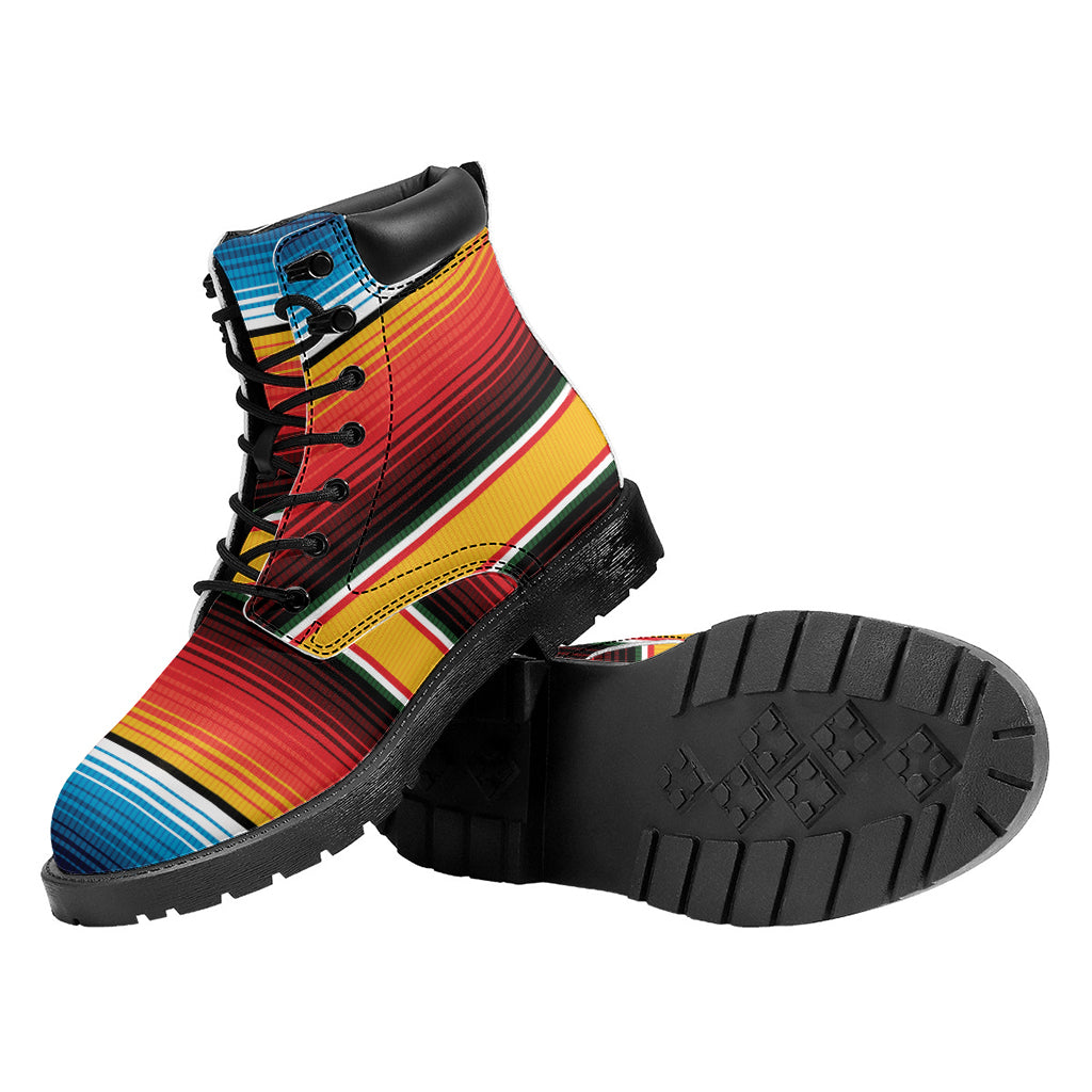 Ethnic Serape Blanket Pattern Print Work Boots