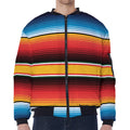 Ethnic Serape Blanket Pattern Print Zip Sleeve Bomber Jacket
