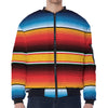 Ethnic Serape Blanket Pattern Print Zip Sleeve Bomber Jacket