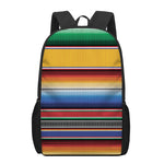 Ethnic Serape Blanket Stripe Print 17 Inch Backpack