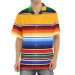 Ethnic Serape Blanket Stripe Print Aloha Shirt